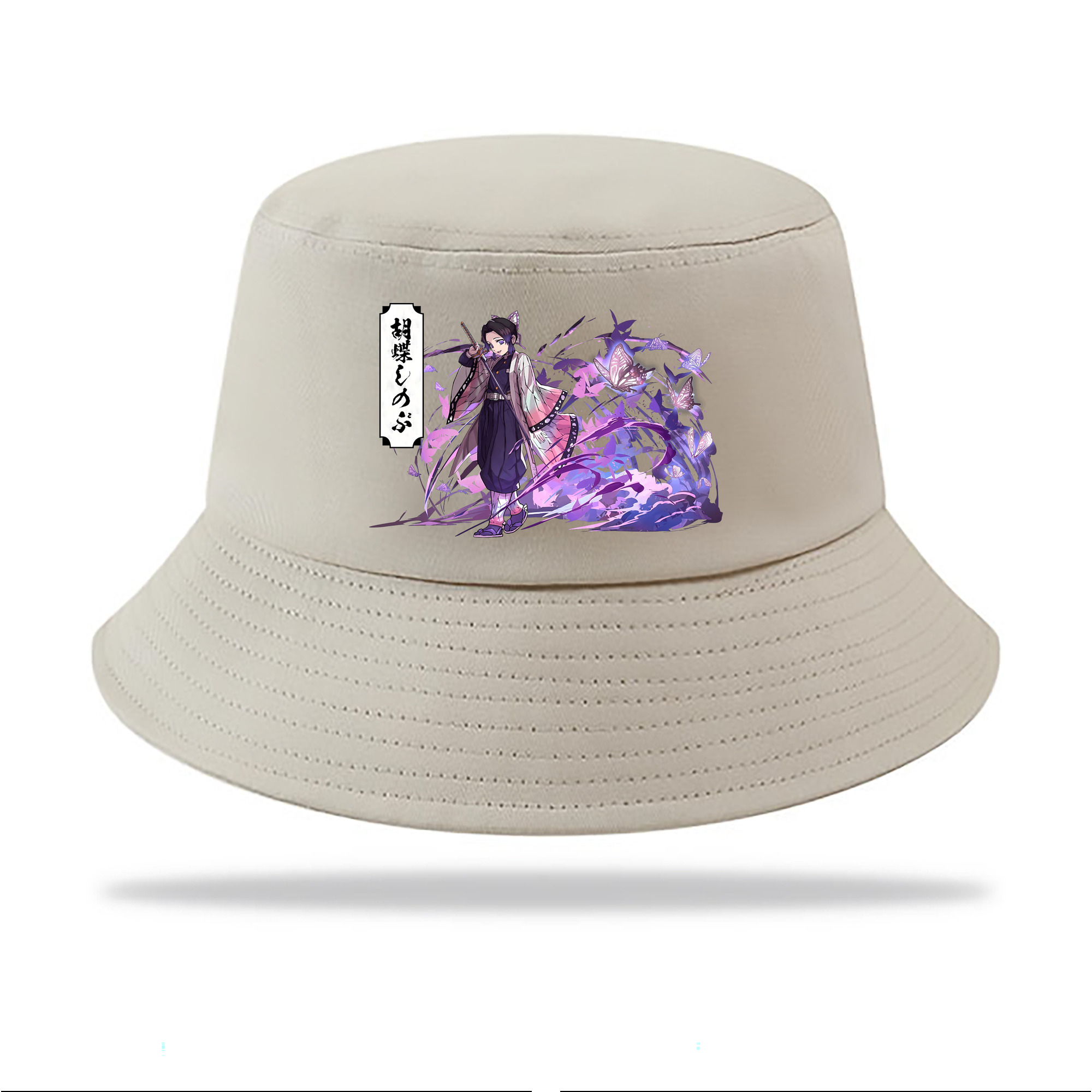 （画像用） 鬼滅の刃（きめつのやいば）蟲柱-胡蝶 しのぶ／こちょう しのぶ Kochou Shinobu アウトドア日除けバケットハット